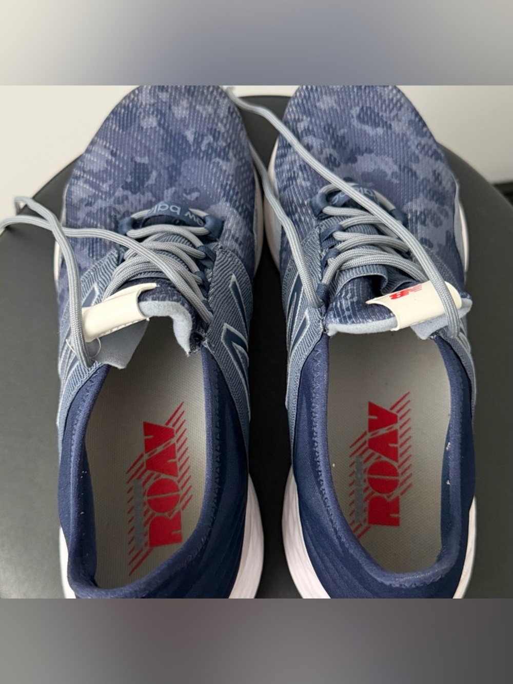 New Balance Men's Size 10 Fresh Foam Roav Running Shoes Navy Blue Camo Used - Picture 7 of 9